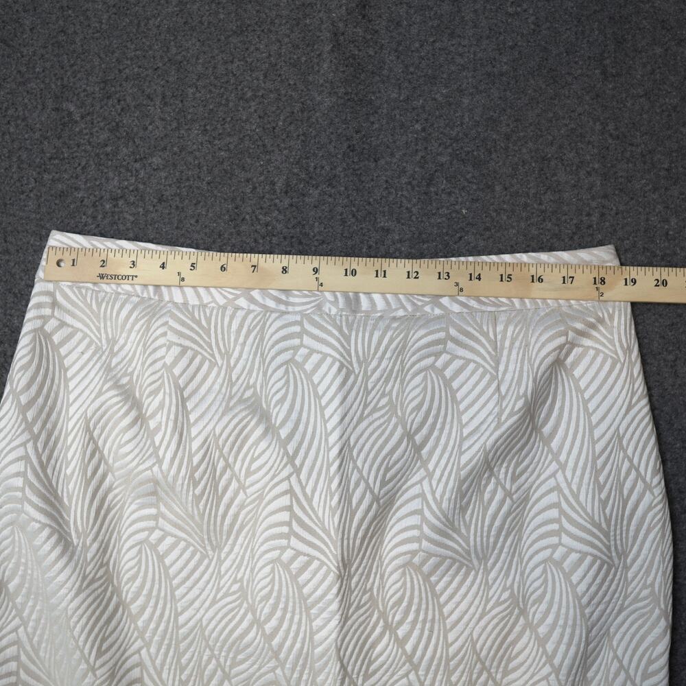 Calvin Klein Jacquard Tapestry Pencil Skirt Cream & White Corpcore No Tag Sz 18W - Picture 3 of 14